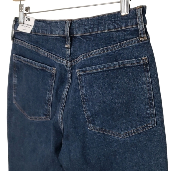 MANGO NWT Preppy City Chic Office Fall Slim Comfort Mid Cropped Jeans Women's - Picture 7 of 11